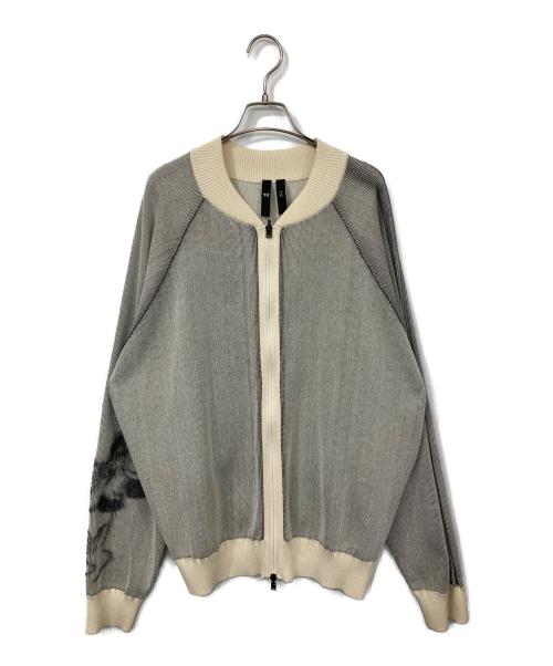 Y-3（ワイスリー）Y-3 (ワイスリー) Graphic Knit Cardigan グレー サイズ:Lの古着・服飾アイテム