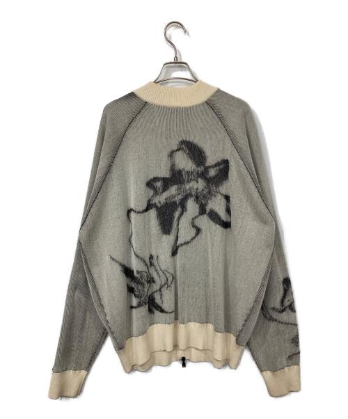 Y-3（ワイスリー）Y-3 (ワイスリー) Graphic Knit Cardigan グレー サイズ:Lの古着・服飾アイテム