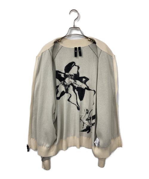 Y-3（ワイスリー）Y-3 (ワイスリー) Graphic Knit Cardigan グレー サイズ:Lの古着・服飾アイテム