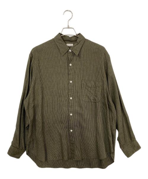 STEVEN ALAN（スティーブンアラン）STEVEN ALAN (スティーブンアラン) ストライプシャツ グリーン サイズ:Lの古着・服飾アイテム