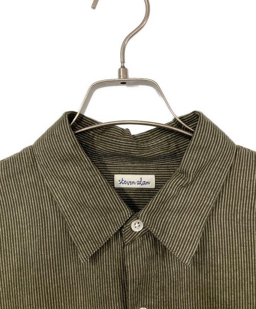 STEVEN ALAN（スティーブンアラン）STEVEN ALAN (スティーブンアラン) ストライプシャツ グリーン サイズ:Lの古着・服飾アイテム