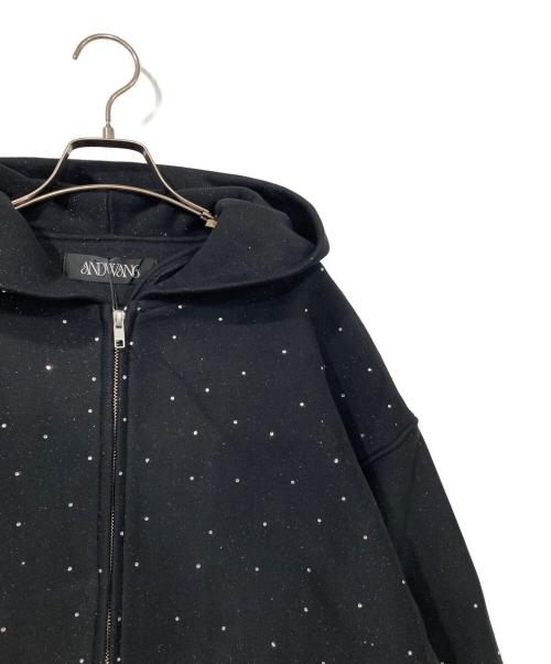 ANDWANG（アンドワン）ANDWANG (アンドワン) kirakira jewel zip up ブラック サイズ:Sの古着・服飾アイテム