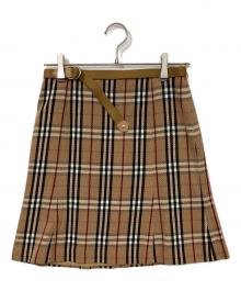 BURBERRY BLUE LABEL（バーバリー ブルー レーベル）の古着「ノバチェックミニフレアスカート」｜ベージュ