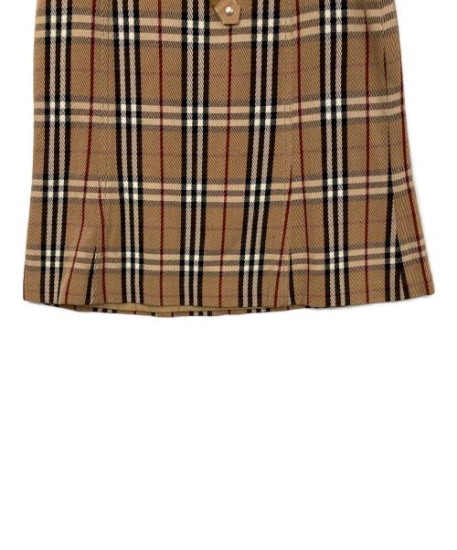 BURBERRY BLUE LABEL（バーバリー ブルー レーベル）BURBERRY BLUE LABEL (バーバリー ブルー レーベル) ノバチェックミニフレアスカート ベージュ サイズ:36の古着・服飾アイテム