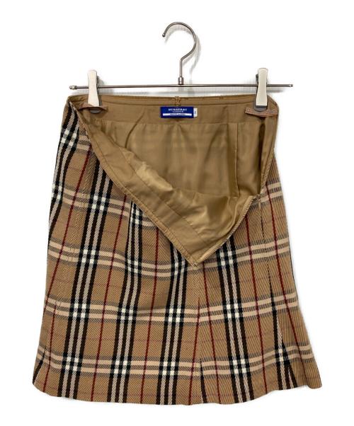 BURBERRY BLUE LABEL（バーバリー ブルー レーベル）BURBERRY BLUE LABEL (バーバリー ブルー レーベル) ノバチェックミニフレアスカート ベージュ サイズ:36の古着・服飾アイテム