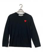 PLAY COMME des GARCONSプレイコムデギャルソン）の古着「ハートワッペンロングスリーブカットソー」｜ブラック