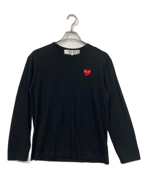 PLAY COMME des GARCONS（プレイコムデギャルソン）PLAY COMME des GARCONS (プレイコムデギャルソン) ハートワッペンロングスリーブカットソー ブラック サイズ:Mの古着・服飾アイテム