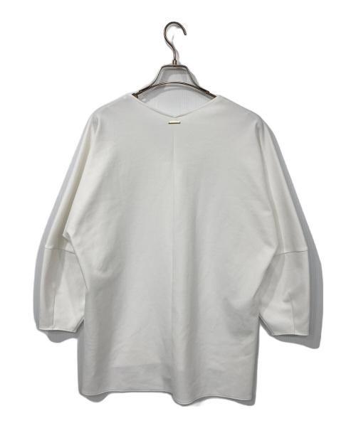 NOLLEY'S（ノーリーズ）NOLLEY'S (ノーリーズ) ウォッシャブルカットジョーゼットVネックドルマンブラウス ホワイト サイズ:FREEの古着・服飾アイテム