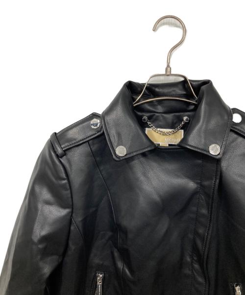 MICHAEL KORS（マイケル・コース）MICHAEL KORS (マイケル・コース) エコレザーライダースジャケット ブラック サイズ:S 未使用品の古着・服飾アイテム