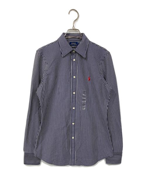POLO RALPH LAUREN（ポロ・ラルフローレン）POLO RALPH LAUREN (ポロ・ラルフローレン) ストライプドレスシャツ ネイビー サイズ:Mの古着・服飾アイテム