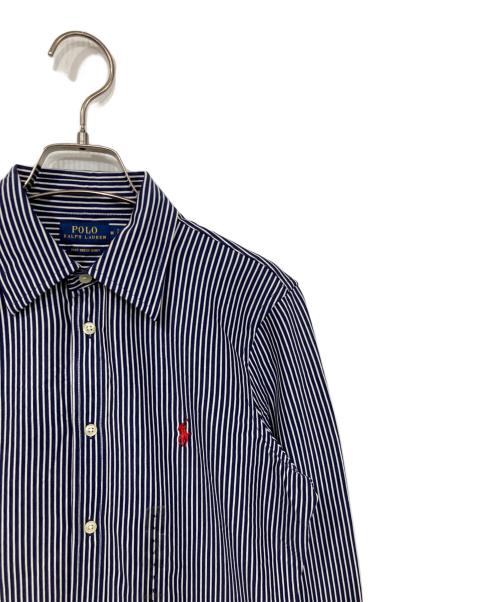 POLO RALPH LAUREN（ポロ・ラルフローレン）POLO RALPH LAUREN (ポロ・ラルフローレン) ストライプドレスシャツ ネイビー サイズ:Mの古着・服飾アイテム