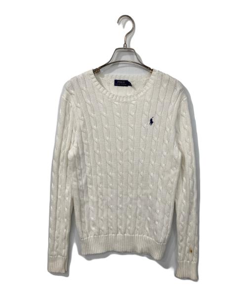 POLO RALPH LAUREN（ポロ・ラルフローレン）POLO RALPH LAUREN (ポロ・ラルフローレン) ケーブルニット ホワイト サイズ:Mの古着・服飾アイテム