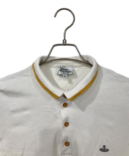 Vivienne Westwood（ヴィヴィアンウエストウッド）Vivienne Westwood (ヴィヴィアンウエストウッド) オーブ刺繍ポロシャツ ホワイト サイズ:46の古着・服飾アイテム