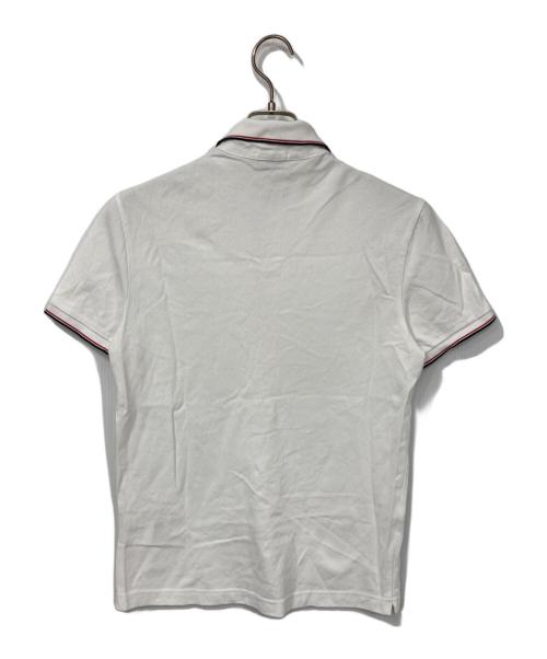 MONCLER（モンクレール）MONCLER (モンクレール) ポロシャツ ホワイト×トリコロール サイズ:Sの古着・服飾アイテム