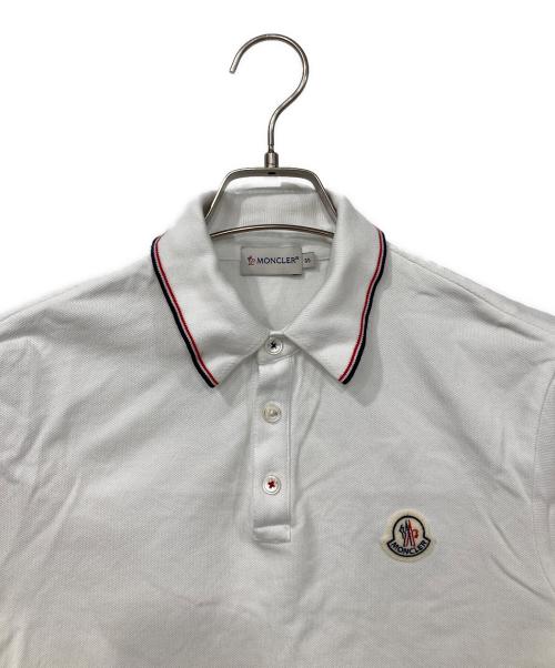 MONCLER（モンクレール）MONCLER (モンクレール) ポロシャツ ホワイト×トリコロール サイズ:Sの古着・服飾アイテム