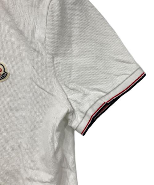 MONCLER（モンクレール）MONCLER (モンクレール) ポロシャツ ホワイト×トリコロール サイズ:Sの古着・服飾アイテム