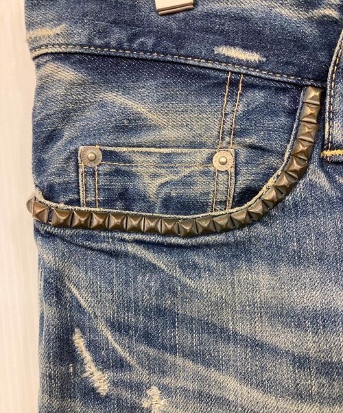 Hysteric Glamour（ヒステリックグラマー）Hysteric Glamour (ヒステリックグラマー) スタッズクロップドジーンズ インディゴ サイズ:32inchの古着・服飾アイテム