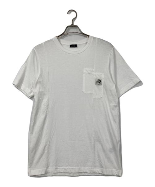 DIESEL（ディーゼル）DIESEL (ディーゼル) 切替Tシャツ ホワイト サイズ:XSの古着・服飾アイテム