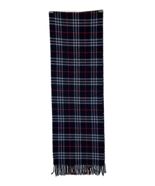 BURBERRY LONDON（バーバリーロンドン）BURBERRY LONDON (バーバリーロンドン) ラムウールマフラー ネイビーの古着・服飾アイテム