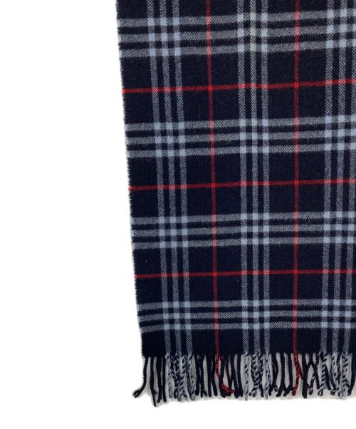 BURBERRY LONDON（バーバリーロンドン）BURBERRY LONDON (バーバリーロンドン) ラムウールマフラー ネイビーの古着・服飾アイテム