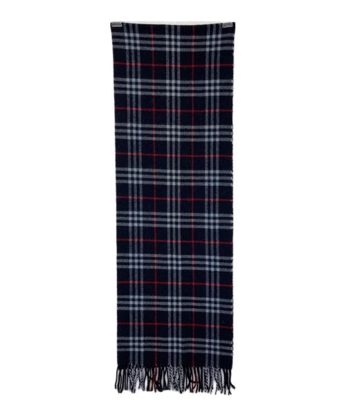 BURBERRY LONDON（バーバリーロンドン）BURBERRY LONDON (バーバリーロンドン) ラムウールマフラー ネイビーの古着・服飾アイテム