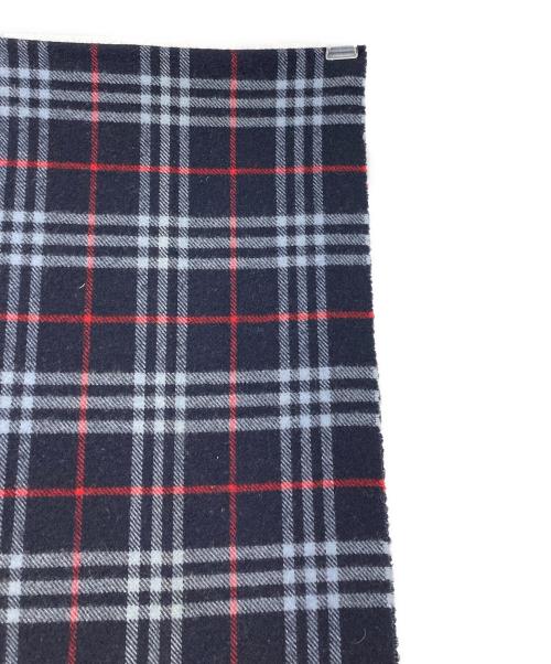 BURBERRY LONDON（バーバリーロンドン）BURBERRY LONDON (バーバリーロンドン) ラムウールマフラー ネイビーの古着・服飾アイテム
