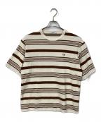 PHEENYフィーニー）の古着「PILE BORDER S/S」｜ベージュ×ブラウン
