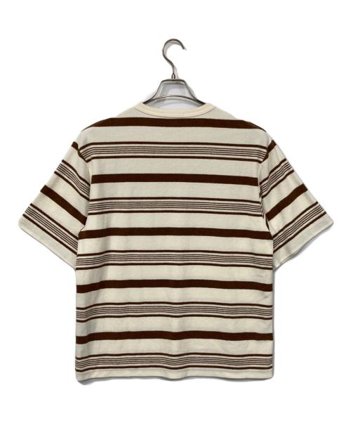PHEENY（フィーニー）PHEENY (フィーニー) PILE BORDER S/S ベージュ×ブラウン サイズ:Fの古着・服飾アイテム