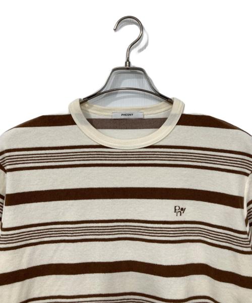 PHEENY（フィーニー）PHEENY (フィーニー) PILE BORDER S/S ベージュ×ブラウン サイズ:Fの古着・服飾アイテム