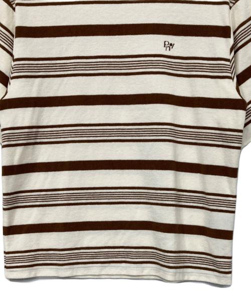 PHEENY（フィーニー）PHEENY (フィーニー) PILE BORDER S/S ベージュ×ブラウン サイズ:Fの古着・服飾アイテム