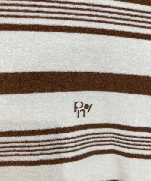 PHEENY（フィーニー）PHEENY (フィーニー) PILE BORDER S/S ベージュ×ブラウン サイズ:Fの古着・服飾アイテム