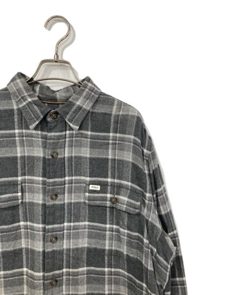 POLO RALPH LAUREN（ポロ・ラルフローレン）POLO RALPH LAUREN (ポロ・ラルフローレン) エルボーパッチチェックネルシャツ グレー サイズ:Lの古着・服飾アイテム