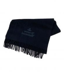 Vivienne Westwood（ヴィヴィアンウエストウッド）の古着「オーブ刺繍マフラー」｜ブラック