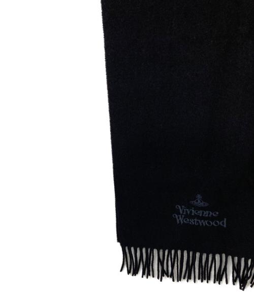 Vivienne Westwood（ヴィヴィアンウエストウッド）Vivienne Westwood (ヴィヴィアンウエストウッド) オーブ刺繍マフラー ブラック サイズ:表記無し 未使用品の古着・服飾アイテム