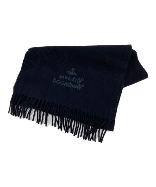 Vivienne Westwood（ヴィヴィアンウエストウッド）Vivienne Westwood (ヴィヴィアンウエストウッド) オーブ刺繍マフラー ブラック サイズ:表記無し 未使用品の古着・服飾アイテム