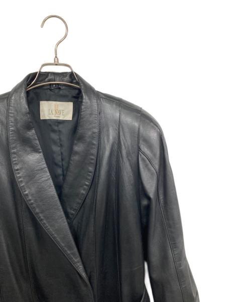LA.NAVE（ラ・ナーヴェ）LA.NAVE (ラ・ナーヴェ) レザーコート ブラック サイズ:Fの古着・服飾アイテム