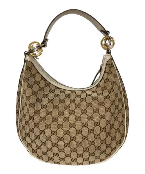 GUCCI（グッチ）GUCCI (グッチ) GGツインズワンショルダーバッグ ベージュの古着・服飾アイテム