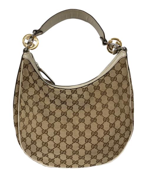 GUCCI（グッチ）GUCCI (グッチ) GGツインズワンショルダーバッグ ベージュの古着・服飾アイテム