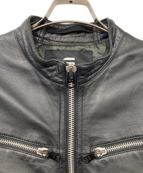 G-STAR RAW（ジースターロゥ）G-STAR RAW (ジースターロゥ) MOWER LEATHER JKT ブラック サイズ:Lの古着・服飾アイテム
