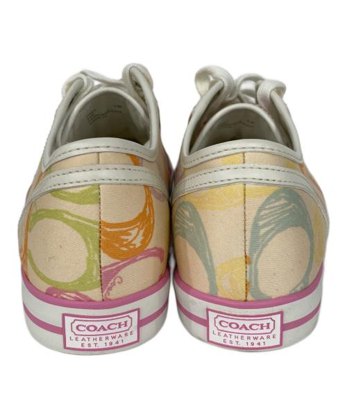 COACH（コーチ）COACH (コーチ) ローカットスニーカー ベージュ×ピンク サイズ:7Bの古着・服飾アイテム