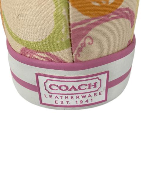 COACH（コーチ）COACH (コーチ) ローカットスニーカー ベージュ×ピンク サイズ:7Bの古着・服飾アイテム