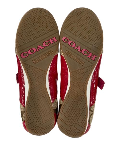 COACH（コーチ）COACH (コーチ) シグネチャーバレエパンプス ベージュ サイズ:8Bの古着・服飾アイテム