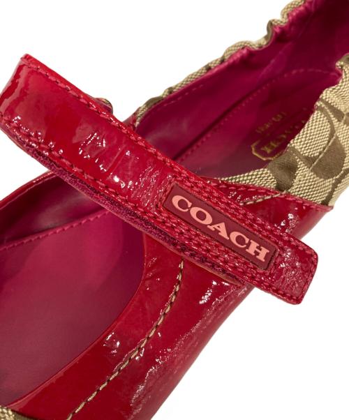 COACH（コーチ）COACH (コーチ) シグネチャーバレエパンプス ベージュ サイズ:8Bの古着・服飾アイテム