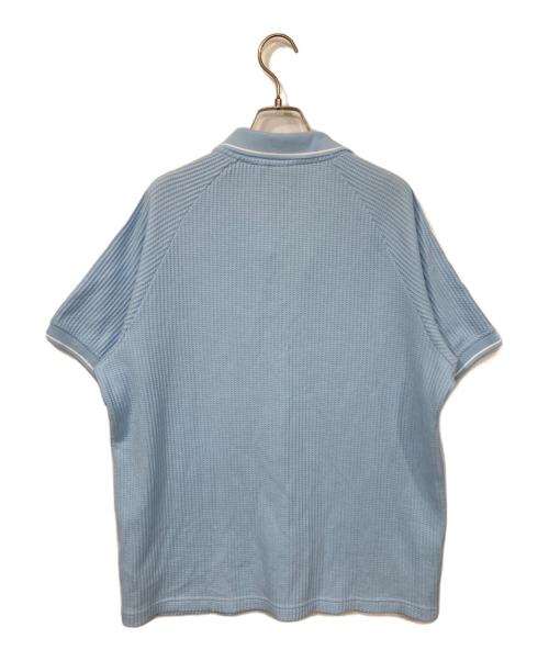 adidas（アディダス）adidas (アディダス) ワッフル ニット ポロシャツ ブルー サイズ:2XLの古着・服飾アイテム