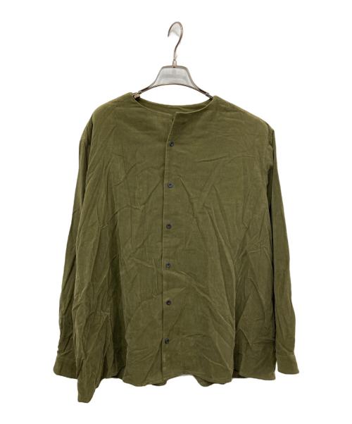 ka na ta（カナタ）Ka na ta (カナタ) ノーカラーコーデュロイシャツ オリーブ サイズ:All  for bodyの古着・服飾アイテム