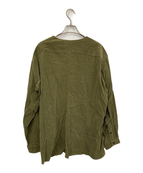 ka na ta（カナタ）Ka na ta (カナタ) ノーカラーコーデュロイシャツ オリーブ サイズ:All  for bodyの古着・服飾アイテム