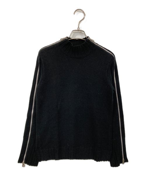 ARMANI EXCHANGE（アルマーニ エクスチェンジ）ARMANI EXCHANGE (アルマーニ エクスチェンジ) ジップデザインニット ブラック サイズ:XSの古着・服飾アイテム