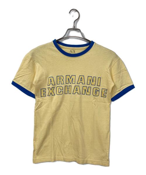 ARMANI EXCHANGE（アルマーニ エクスチェンジ）ARMANI EXCHANGE (アルマーニ エクスチェンジ) リンガーTシャツ イエロー×ブルー サイズ:XSの古着・服飾アイテム