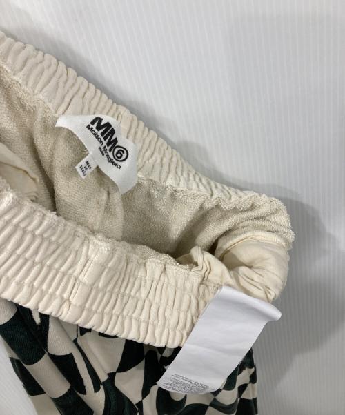 MM6 Maison Margiela（エムエムシックスメゾンマルジェラ）MM6 Maison Margiela (エムエムシックスメゾンマルジェラ) チェックスウェットパンツ アイボリー×グリーン サイズ:Sの古着・服飾アイテム