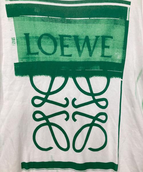 LOEWE（ロエベ）LOEWE (ロエベ) アナグラム ロゴプリントTシャツ ホワイト×グリーン サイズ:XSの古着・服飾アイテム